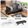 SanDream Small Dish Drying Rack with Removable Utensil Holder &
