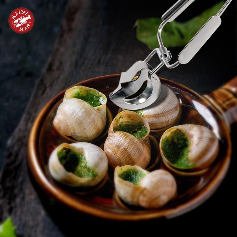 Maine Man Escargot Snail Dining Tongs, 18/8 Stainless Steel