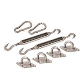 Windhager Sonnensegel Befestigungsset, Montageset, Zubehör für Sonnenschutz, Segel Befestigungs Kit, robust, witterungsbeständig, 10786