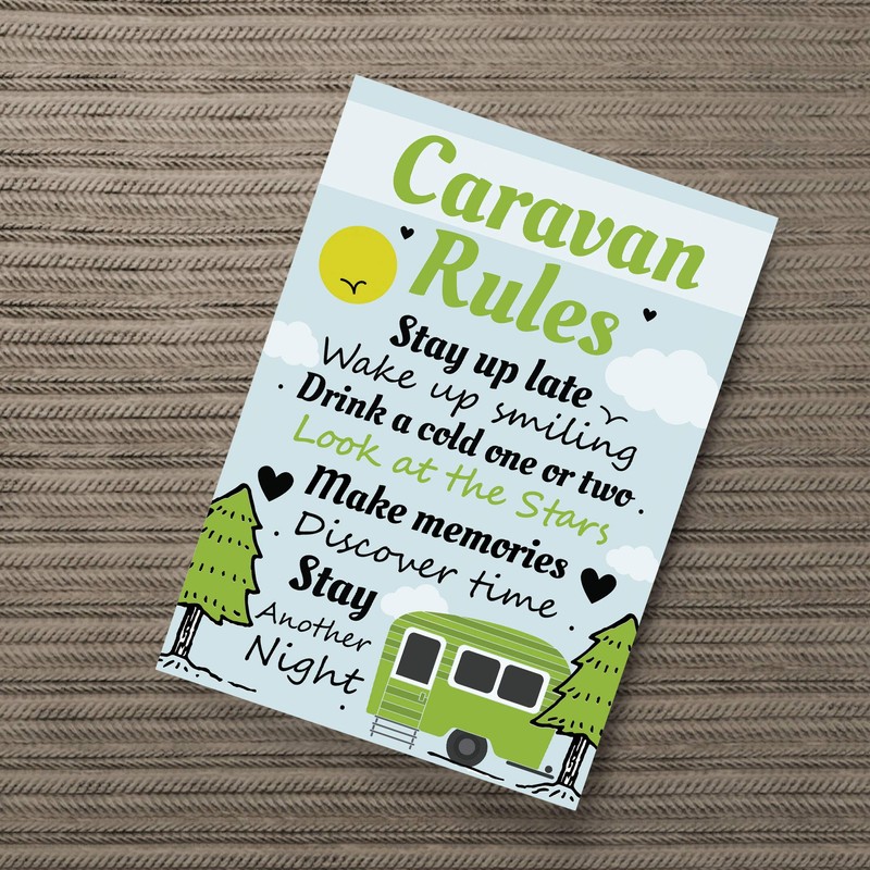 RED OCEAN Caravan Rules Print Caravan Accessories Caravan Gift Home