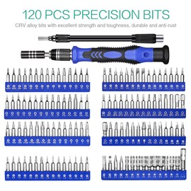 ORIA Screwdriver Set, (Upgraded Version) 142 in 1 Precision Screwdriver Kit with 120 Screwdrivers Bits, Portable Bag for SmartPhone MacBook, Laptop, Watches, Blue