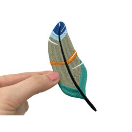Finally Home Iron-On Patch Feather in Stylish Colours Bird Feather Patches, Bird Iron-On Patches, Children's Patches, Iron-On Patch