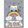 JuNa-Experten 12 Invitation Cards Cat Unicorn Children's Birthday Girl Unicorn
