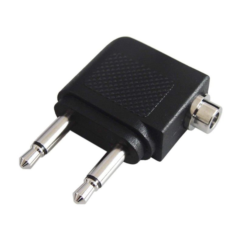 F-Factory PLG-2PMP-2P Airplane Earphone Jack Conversion Adapter, 3.5mm Dual Jack