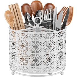 Chopstick Stand, 360 Degree Rotation, Stainless Steel, Cutlery Stand, Large Capacity, Colander Compatible, Handle Included, Disassemble and Clean, Spoon Stand, Kitchen Tool Stand, Dish Holder, Stylish