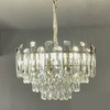 LANGLITIAODENG Crystal Chandeliers Dia 17.7" Modern Ceiling Light Fixture Adjustable