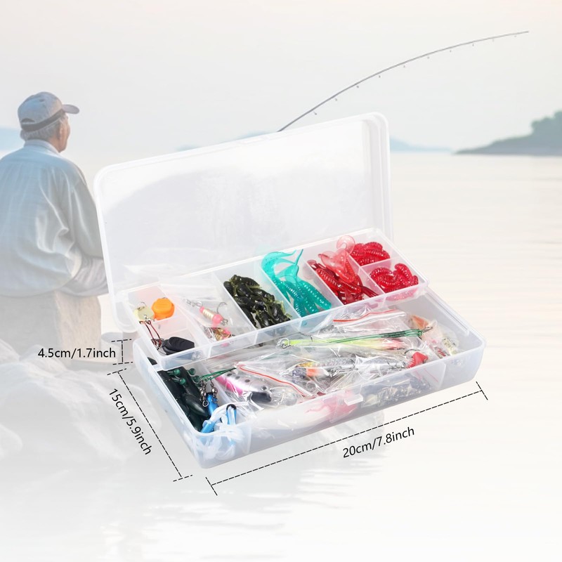 120 PCS Fishing Lures Set Mixed with Tackle Box, Including