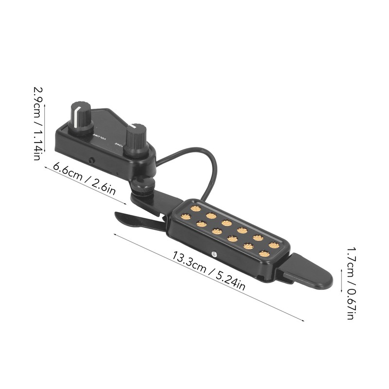 Acoustic Guitar Pickup Volume Adjustable Magnetic Guitar Pickup with 3