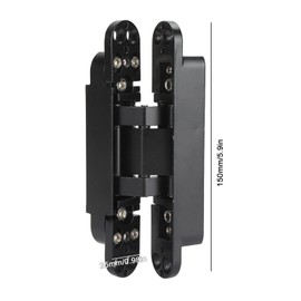 Zinc Alloy Door Hinges Adjustable, Wear Resistant, 180 Degrees Opening Angle for Wooden Door, Simple Operation (Black)