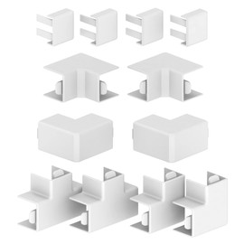 Habengut Accessory Set (4 x ES, 2 x IE, 2 x AE, 2 x FW, 2 x T-Piece) for Mounting the Cable Duct 15 x 15 mm, Colour: White