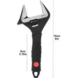 Rixotix Adjustable Wide Jaw Wrench for Plumbing with Soft Grip (16.1 cm x 7.2 cm x 1.5 cm)