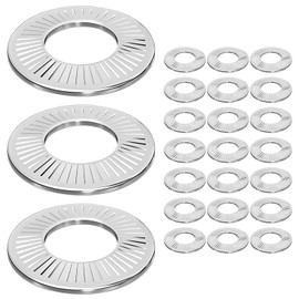 Ctyjia 25 PCS Butterfly Flat Washers, 304 Stainless Steel Gasket, Knurled Spring Washers, M8 Washers, Locking Flat Washers, for Tightening Screws, Bolts, and Nuts