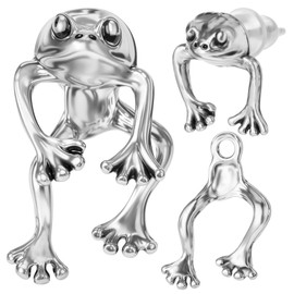 Sibba 2 Pairs Frog Earrings Punk Stud Earrings Funny Dangle Earrings Cute Trendy Earring Removable Ear Studs Scary Women Dangle Jewelry Costumes Accessories Gothic Christmas