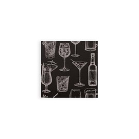 Cocktail Napkins, 2-Ply, 20 x 20 cm, Pack of 300, for Any Occasion, Matched to Furnishings and Decorations, for Catering and Home (Motif Napkins "Cocktail Black")