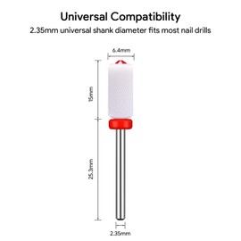 Nail Drill Bit, JCMaster Efile Drill Bit for Acrylic Nails, 3/32" Universal Size Cuticle Drill Bit Replacement for Electric Nail Files, Durable, For Beginner Remove Nail Care Nail Design Fine