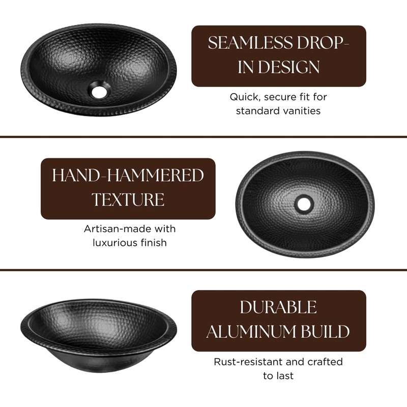 Monarch Abode Bathroom Sink – 17-Inch Oval Drop In Bathroom