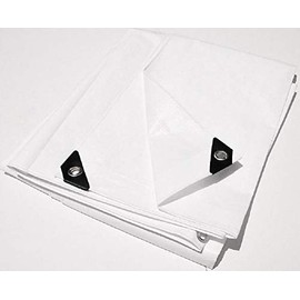 10' x 16' White Extra Heavy Duty 12 mil Poly TARP w/Grommets (Finished Size Approx. 9'6" x 15'6")