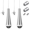 NewZC 2 Pcs Teardrop Light Pull Cord Handle Rubber Chrome