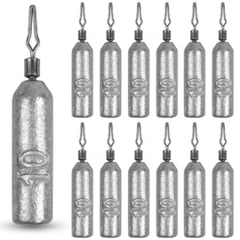 Fishing Weights Drop Shot Weights No Snag Skinny Sinker Pencil Shaped Dropshot Weights with Cinch Swivel Drift Fishing Sinkers for Drop Shot Rig Catfishing Bass Fishing Freshwater 3/8oz