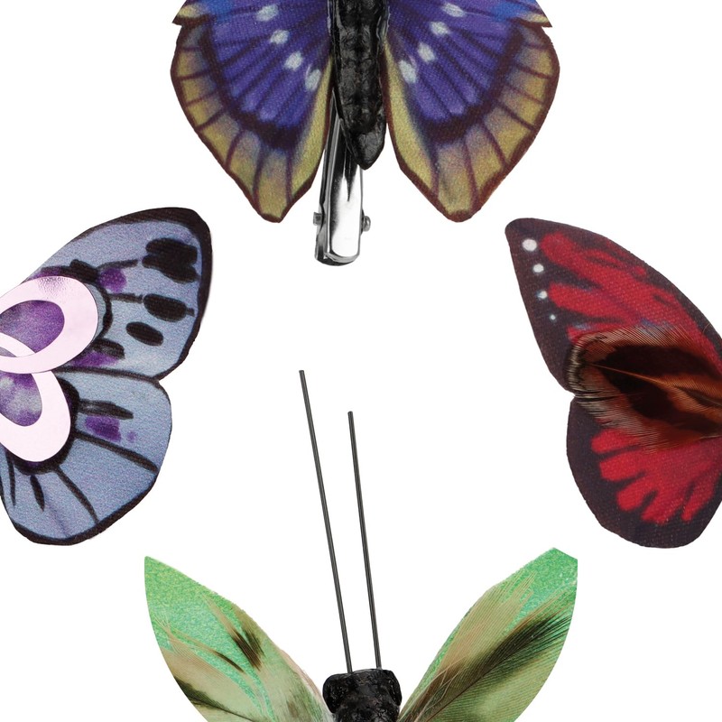 COM-FOUR® 12 x Butterfly for Decoration - Artificial Flutter Animals