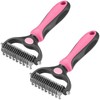 2 PCS Professional Dog Cat Grooming Brush, Double-Sided Pet Shedding