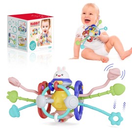 JIUSFF Divertidos Juguetes Sensoriales de Silicona para Niños,Cuerda de Tracción de Silicona de Grado Alimenticio sin Bpa,Juguete de Motricidad Fina  