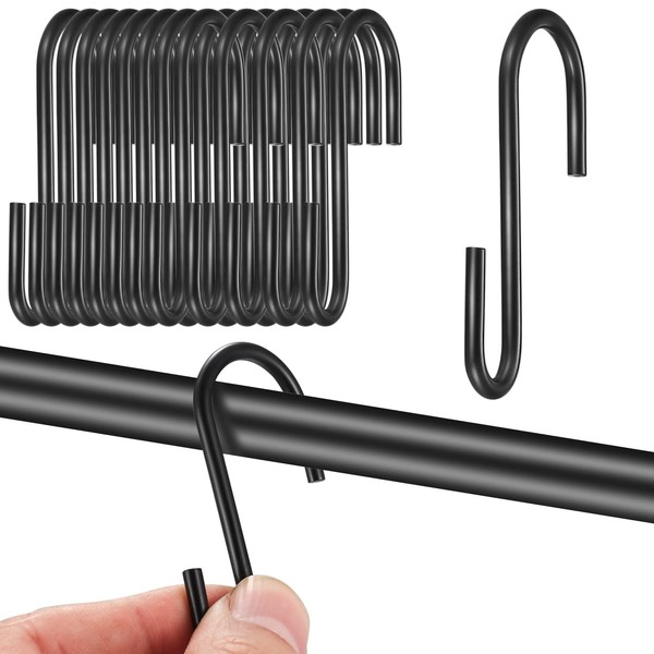 Black s-hooks Hanging Hooks, 22Pcs Stainless Steel Hook S, Metal