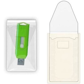 StoreSMART - USB Flash Drive Holders- Peel & Stick Strip & Resealable Flap - 6-Pack - TL10252-6