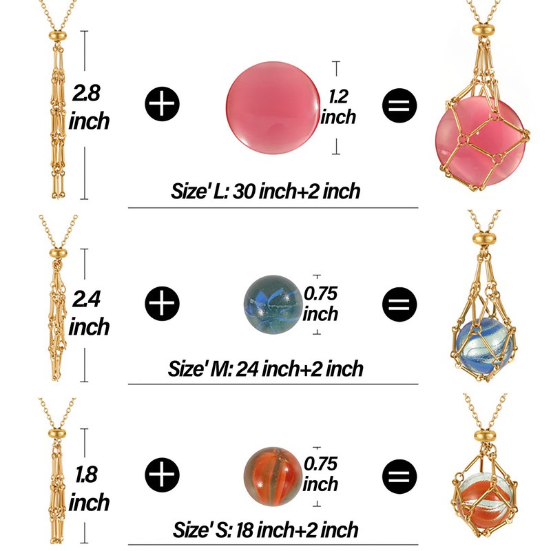 Crystal Holder Necklace Cage for Stone Adjustable Natural Crystal Cage