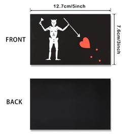 JBCD Pirate Blackbeard Flag Magnet Decal Edward Teach Magnet - for Car SUV Truck (3 Pack, 3x5 Inches)