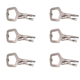 HFS (R) 11-Inch Swivel Pad Locking C-Clamp Locking Pliers (6 pcs)