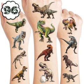 108 piezas de tatuajes temporales de dinosaurio T Rex para fiestas de cumpleaños, decoraciones, suministros de decoración, pegatinas 3D de Tyrannosaurus Rex Dino Trex, lindas para niños pequeños,