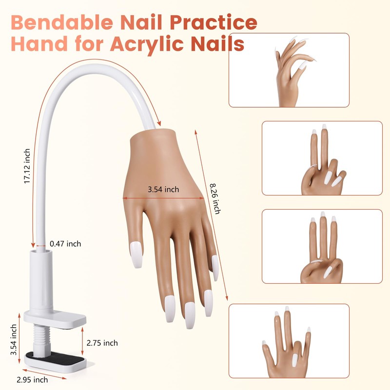 Wilfniee Practice Hand for Acrylic Nails: Nail Tips Won't Fall