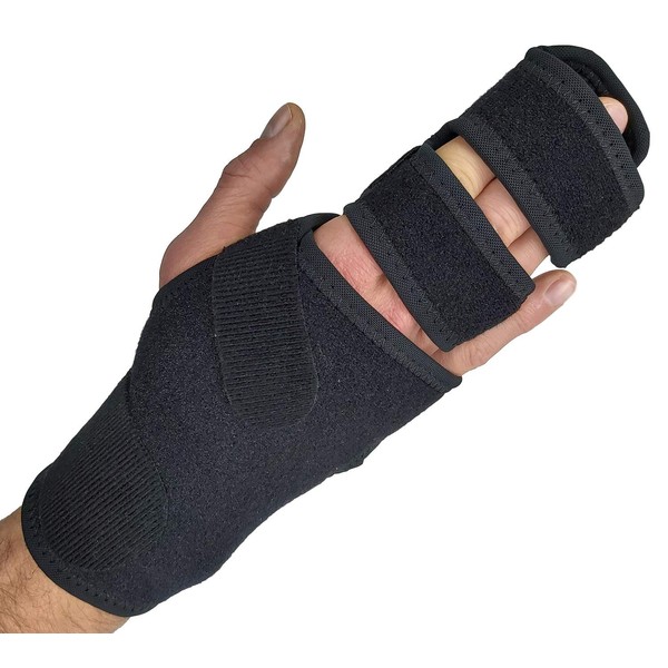 Trigger Finger Splint Finger Brace – Supports Two or Three Fingers. Help Broken Fingers Hand Contractures, Arthritis, Tendonitis, Mallet Fingers or Hand Splint for Metacarpal Fractures (Right - L/XL)
