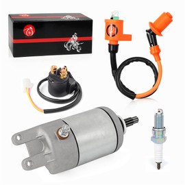 Starter Motor & Relay Ignition Coil Spark Plug Compatible with Honda FOURTRAX 300 TRX300 TRX300FW 1988-2000 31200-HC4-033 35850-HC4-000