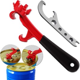 Bung Wrench, 3-In-1 Drum Bung Wrench Opener, Bucket Opener, Paint Can Opener for Drum Lids, Latex Paint Buckets And Paint Cans, With Anti-Slip Rubber Handle Grips, for Household And Industrial Use.