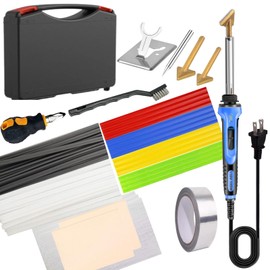 Plastic Welder - 110V-100W Plastic Welding Kit With 140 Plastic Rods, 3 Tips, 3 Wire Mesh, 2 Sandpaper, 1 Aluminum Foil Tape, 1 Stand, 1 Metal Brush, 1 Screwdriver for Bumper Kayak Repair