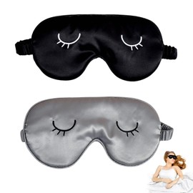 2 Stück Schlafmaske Kinder,Schlafmaske Frauen,Schlafbrille Damen Bequem,Augenmaske Schlafmasken für Reisen und Zuhause,Augenklappe Schlafen,Weiche schlafmaske Seide&Sleeping Mask für Kinder&Erwachsene