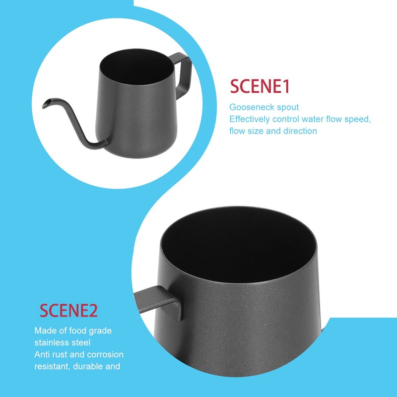 250ml Stainless Steel Hanging Ear Coffee Pot Gooseneck Spout Tea