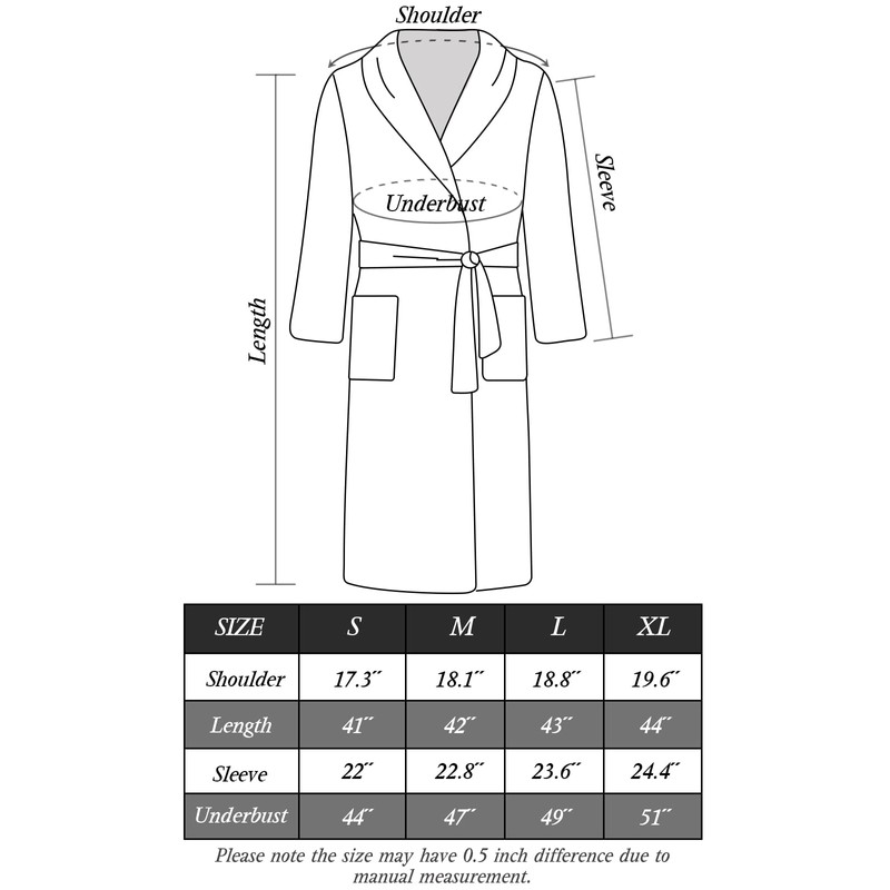 ROSYLINE Bath Robes for Women Terry Cloth Bathrobe Knee Length