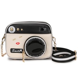 Novelty Camera Shaped Crossbody Bag for Women Unique Shoulder Bag with Adjustable Strap