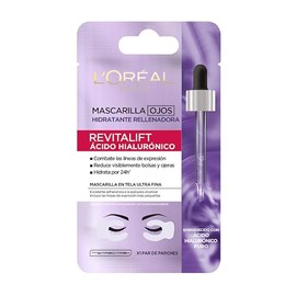 LOréal Paris Mascarilla de ojos hidratante Revitalift Ácido Hialurónico, 1pz - Hidrata intensamente y rellena líneas de expresión, resultados...      