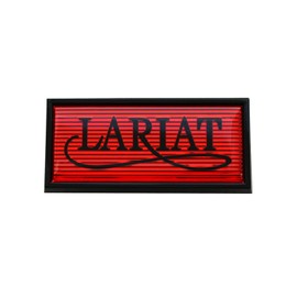 1pc Lariat Cab Replacement for 1980-1986 Truck F150 F250 Cab Side Emblems 3D Badge EOTZ-1050398-C (Black Red)