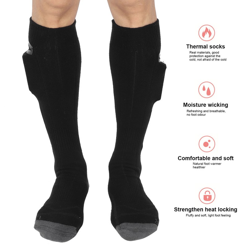 Washable Electric DoubleSided Heated Socks USB Charging with Temperature Control