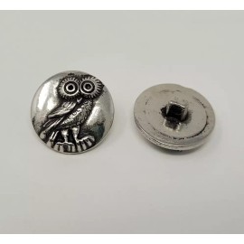 Unbranded 12 pcs Owl Antique Silver Molded Plastic Craft Sewing Buttons 18mm Round VTG
