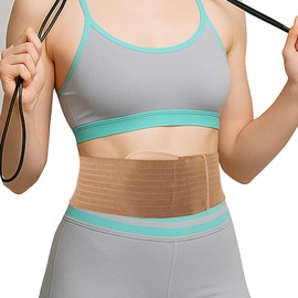FDYFFSCY Hernia Belts for Men, Abdominal Binder for Men with Compression Pad, Abdominal Binder for Women, Navel Ventral Epigastric Incisional and Belly Button Hernias Surgery Prevention Aid (Beige-M)