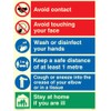 Covid 19 multi sign - 1 metre