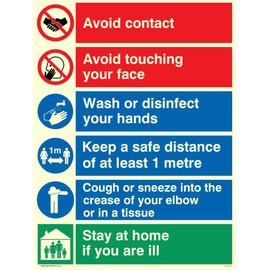 Covid 19 multi sign - 1 metre