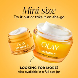 Olay Vitamin C Face Moisturizer, Brightening Cream for Women, Trial Size, Evens Tone, Dark Spot & Hyperpigmentation Reduction, Glowing Skin Care - Niaciniamide, Lactic Acid, 0.5 Oz