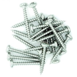 No.4 x 0.8 (3mm x 20mm) Pozi Pan Chipboard Screw - Stainless Steel (A2) (Pack of 20)